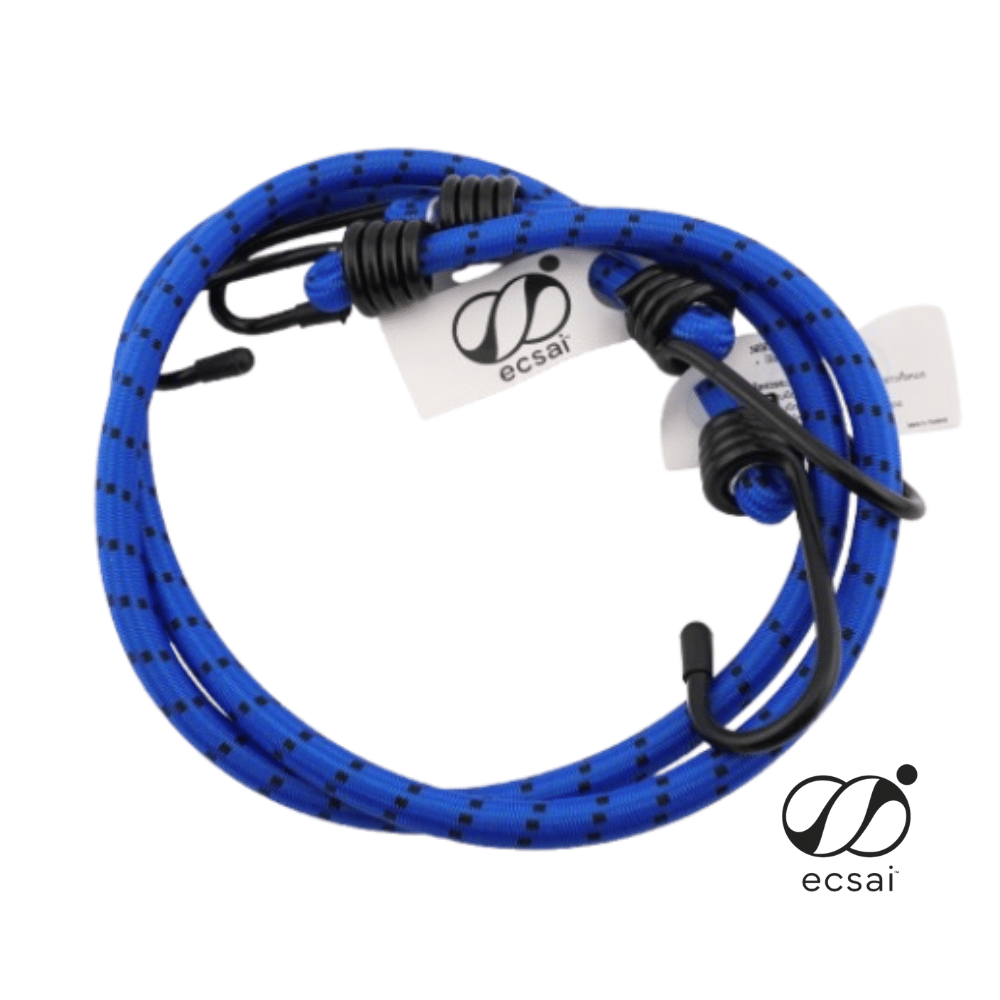สายรัดยางยืดคุณภาพดี&nbsp;พร้อมตะขอเหล็ก&nbsp;ECSAI ขนาด 60 ซม. สีน้ำเงิน-ดำ (แพค&nbsp;2&nbsp;ชิ้น)
